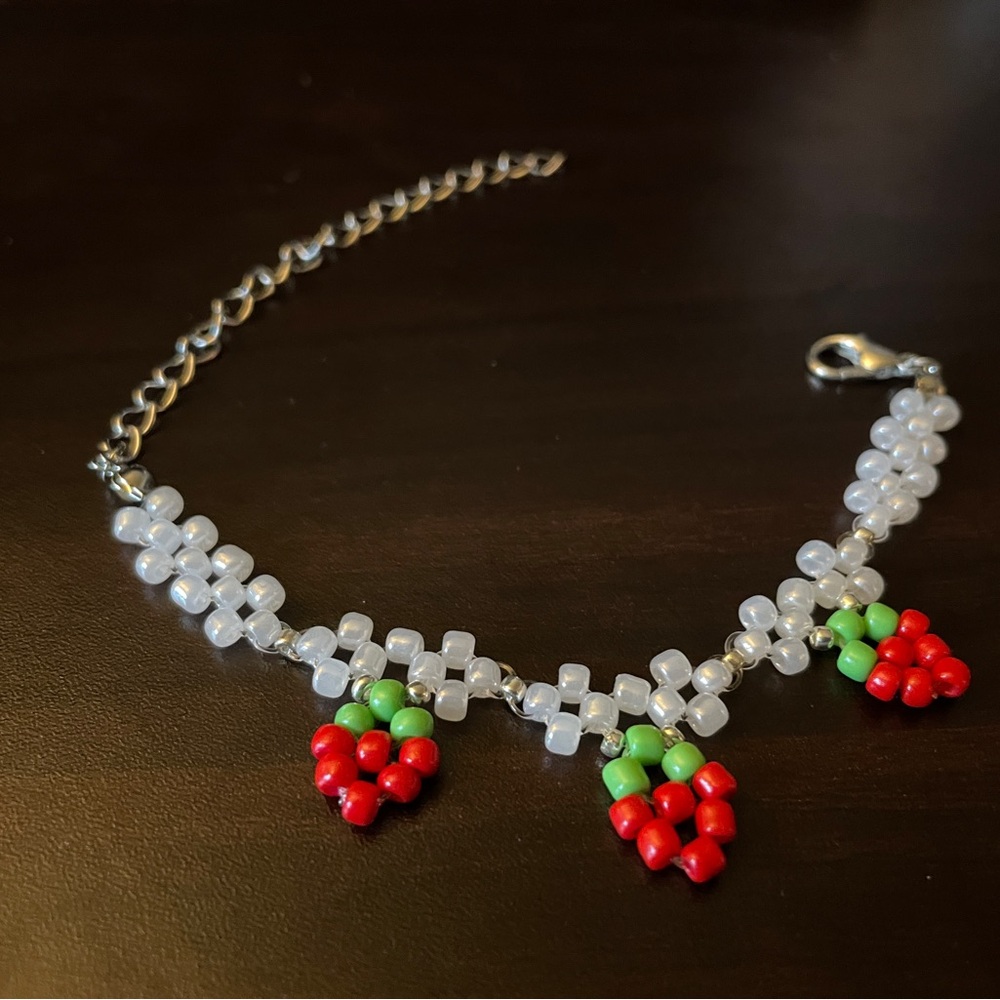 handmade dedicated strawberry bracelet